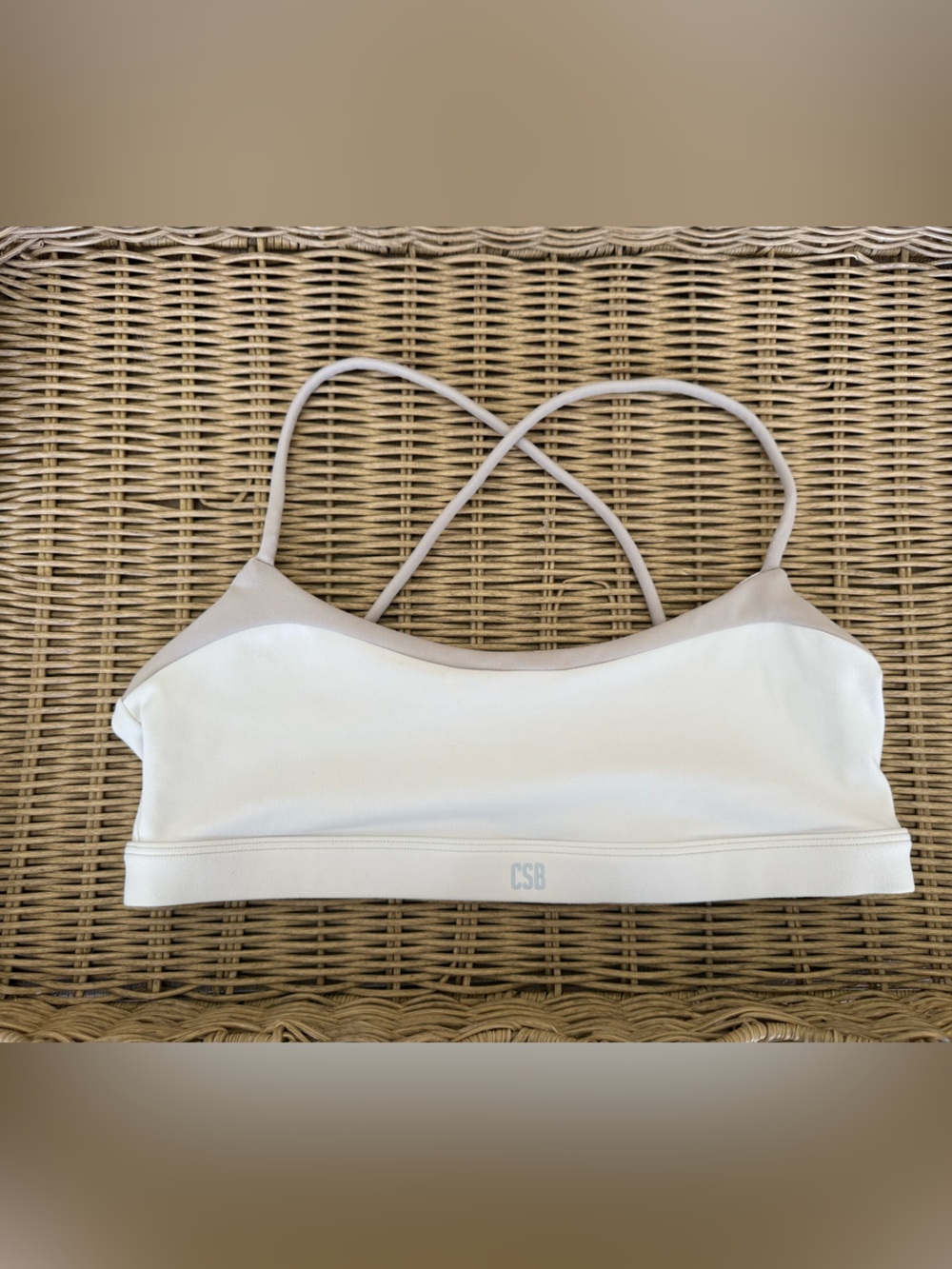 CSB Women's Light Beige Strappy Sports Bra